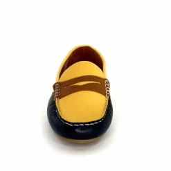 Basic|Mocassins<Ivoire0209b Mocassins Ivoire 10322 Sauvage Cuir Bleu Marine Marron Jaune