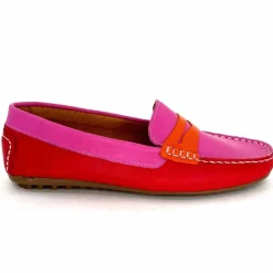 Basic|Mocassins<Ivoire0209b Mocassins Ivoire 10322 Sauvage Cuir Rouge Orange Rose