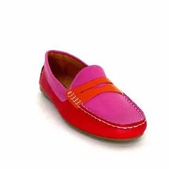 Basic|Mocassins<Ivoire0209b Mocassins Ivoire 10322 Sauvage Cuir Rouge Orange Rose