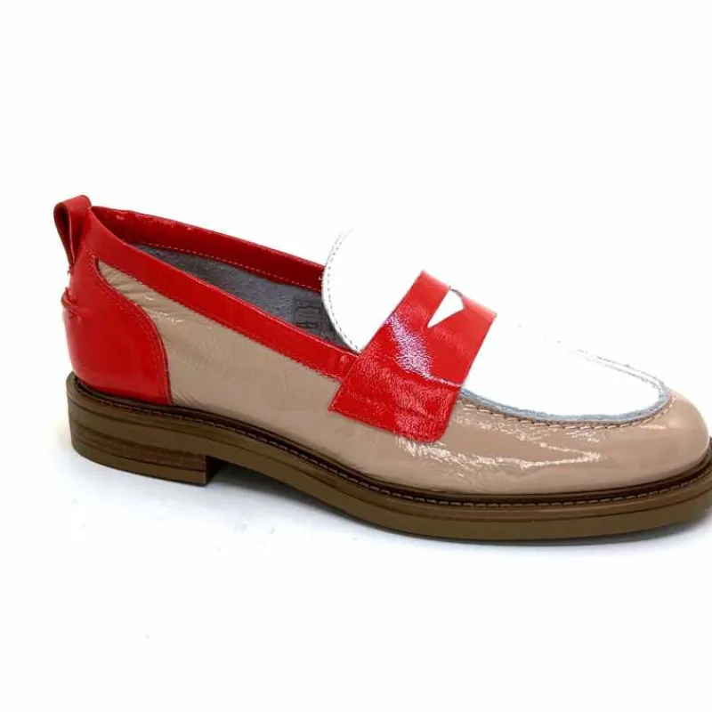 Masculin|Mocassins<Ivoire0104a Mocassins Ivoire A53115 Cuir Vernis Beige Blanc Corail