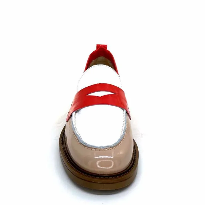 Masculin|Mocassins<Ivoire0104a Mocassins Ivoire A53115 Cuir Vernis Beige Blanc Corail