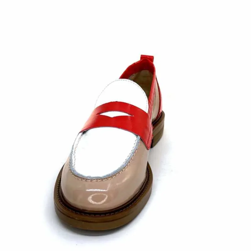 Masculin|Mocassins<Ivoire0104a Mocassins Ivoire A53115 Cuir Vernis Beige Blanc Corail