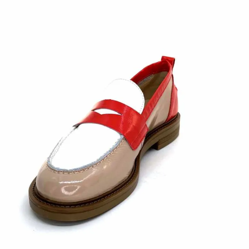 Masculin|Mocassins<Ivoire0104a Mocassins Ivoire A53115 Cuir Vernis Beige Blanc Corail