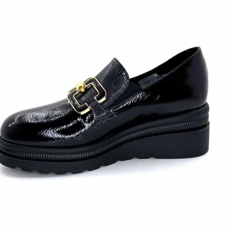 Compensées & Plateformes|Bijoux<Ivoire0130a Mocassins Ivoire 3a5452 Vernis Noir