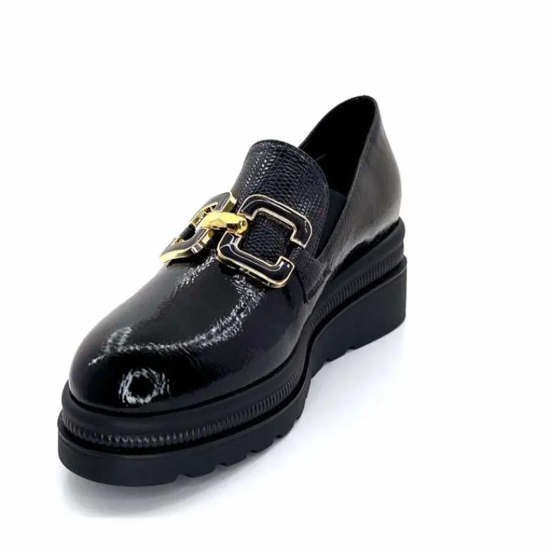 Compensées & Plateformes|Bijoux<Ivoire0130a Mocassins Ivoire 3a5452 Vernis Noir