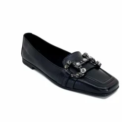 Bijoux|Basic<398-ivoire Mocassins Ivoire 1m23035 Cuir Noir