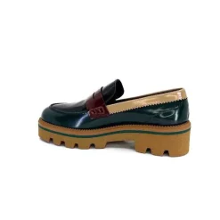 Elégant|Mocassins<JHay Mocassins 1128 Cuir Glacée Noir Bordeaux Vert