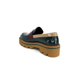 Elégant|Mocassins<JHay Mocassins 1128 Cuir Glacée Noir Bordeaux Vert