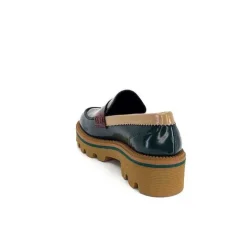Elégant|Mocassins<JHay Mocassins 1128 Cuir Glacée Noir Bordeaux Vert