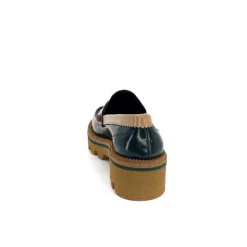 Elégant|Mocassins<JHay Mocassins 1128 Cuir Glacée Noir Bordeaux Vert