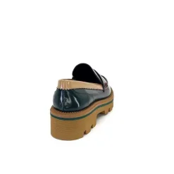 Elégant|Mocassins<JHay Mocassins 1128 Cuir Glacée Noir Bordeaux Vert
