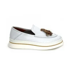 Décontracté|Mocassins<XSA Mocassins Léger 9863 Cuir Bianco Blanc