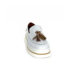 Décontracté|Mocassins<XSA Mocassins Léger 9863 Cuir Bianco Blanc