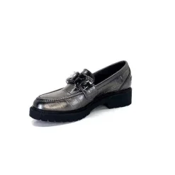 Masculin|Bijoux<Myma Mocassins 7023 Cuir Métal Anthracite