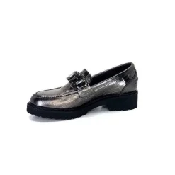 Masculin|Bijoux<Myma Mocassins 7023 Cuir Métal Anthracite
