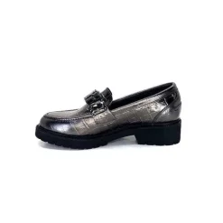 Masculin|Bijoux<Myma Mocassins 7023 Cuir Métal Anthracite
