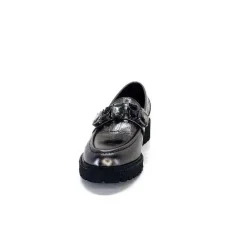 Masculin|Bijoux<Myma Mocassins 7023 Cuir Métal Anthracite