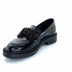 Elégant|Bijoux<Myma Mocassins 7822/00 Cuir Vernis Frippé Noir