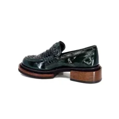 Elégant|Mocassins<Pertini Mocassins 32416 D8 Cuir Vernis Vert