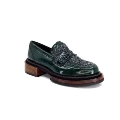Elégant|Mocassins<Pertini Mocassins 32416 D8 Cuir Vernis Vert