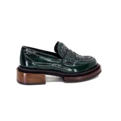 Elégant|Mocassins<Pertini Mocassins 32416 D8 Cuir Vernis Vert