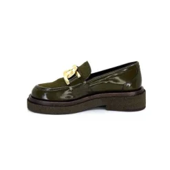 Elégant|Mocassins<Pertini Mocassins 32420 D4 Cuir Glacé Kaki