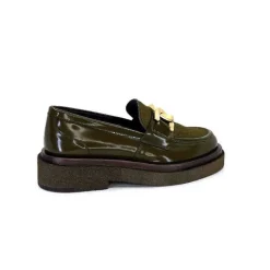 Elégant|Mocassins<Pertini Mocassins 32420 D4 Cuir Glacé Kaki