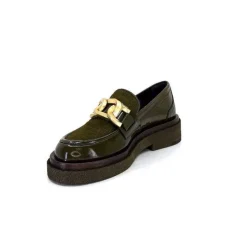 Elégant|Mocassins<Pertini Mocassins 32420 D4 Cuir Glacé Kaki