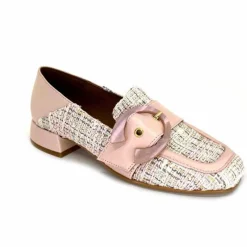 Elégant|Mocassins<Philippe Morvan Mocassins 5030 Pm01 Cuir &amp; Textile Rose