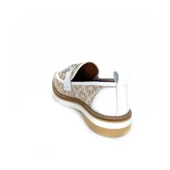 Masculin|Mocassins<Philippe Morvan Mocassins 6120 Cuir Raffia Beige Blanc