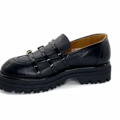Féminin|Fantaisie<GioPiu Mocassins Plateforme Mia 01 Cuir Noir