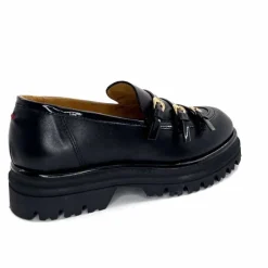 Féminin|Fantaisie<GioPiu Mocassins Plateforme Mia 01 Cuir Noir