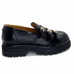 Féminin|Fantaisie<GioPiu Mocassins Plateforme Mia 01 Cuir Noir