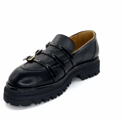 Féminin|Fantaisie<GioPiu Mocassins Plateforme Mia 01 Cuir Noir