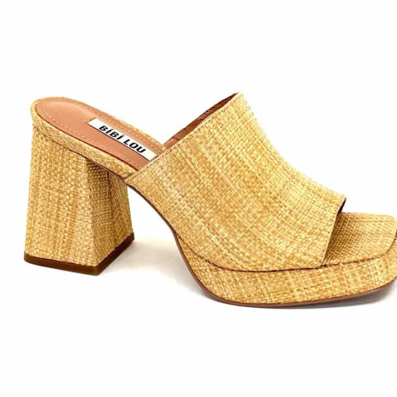 Vacances|Compensées & Plateformes<bibi lou - navima Mules à Talon Bibi Lou 621 Natural