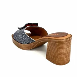 Vacances|Mules<380-ivoire Mules à Talon Ivoire 65383 Bleu &amp; Gris Marine