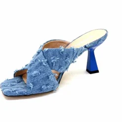 Vacances|Soirée<Evaluna Mules à Talon Ivoire 5883 Denim Bleu