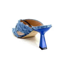 Vacances|Soirée<Evaluna Mules à Talon Ivoire 5883 Denim Bleu