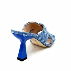 Vacances|Soirée<Evaluna Mules à Talon Ivoire 5883 Denim Bleu
