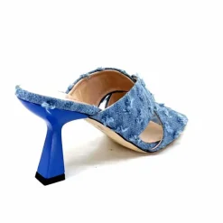 Vacances|Soirée<Evaluna Mules à Talon Ivoire 5883 Denim Bleu