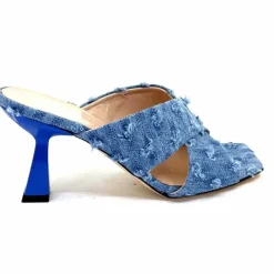 Vacances|Soirée<Evaluna Mules à Talon Ivoire 5883 Denim Bleu