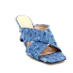Vacances|Soirée<Evaluna Mules à Talon Ivoire 5883 Denim Bleu