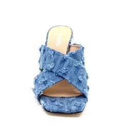 Vacances|Soirée<Evaluna Mules à Talon Ivoire 5883 Denim Bleu