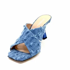 Vacances|Soirée<Evaluna Mules à Talon Ivoire 5883 Denim Bleu