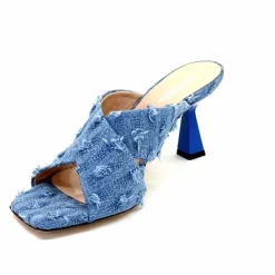 Vacances|Soirée<Evaluna Mules à Talon Ivoire 5883 Denim Bleu