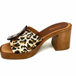 Vacances|Mules<380-ivoire Mules à Talon Ivoire 65383 Or Marron