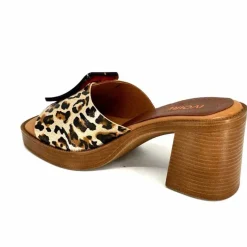 Vacances|Mules<380-ivoire Mules à Talon Ivoire 65383 Or Marron