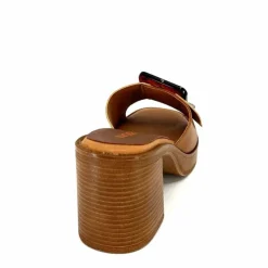 Vacances|Mules<380-ivoire Mules à Talon Ivoire 65383 Or Marron