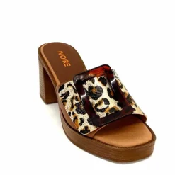 Vacances|Mules<380-ivoire Mules à Talon Ivoire 65383 Or Marron