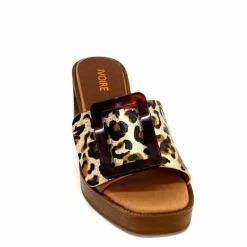 Vacances|Mules<380-ivoire Mules à Talon Ivoire 65383 Or Marron